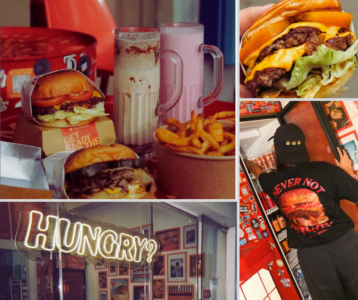 Signature smash burgers, loaded fries, and milkshakes served in a vibrant and casual setting at Hungry Homies in Alabang.